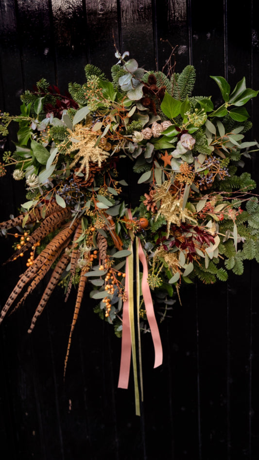 Winter woodland door wreath